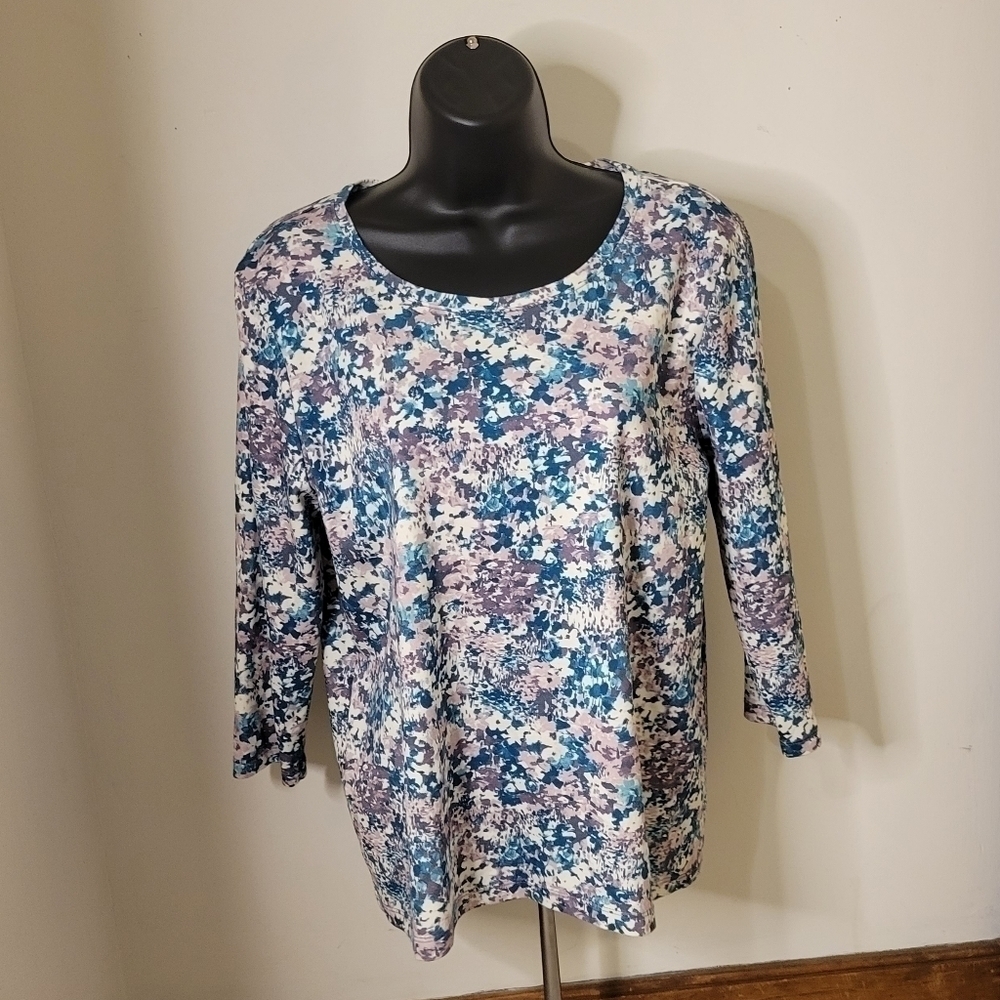 L.l. Bean Women's Floral Pima Cotton Shirt - Size (L-PET) - Excellent Condition